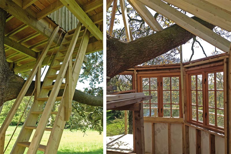 Build details of custom built adult treehouse in Ireland